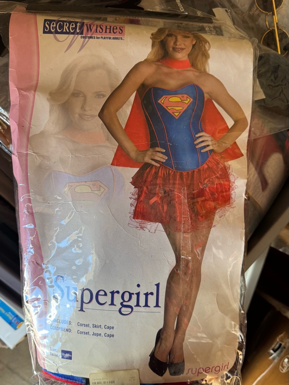 Secret Wishes Supergirl Blue and Red Mini Dress